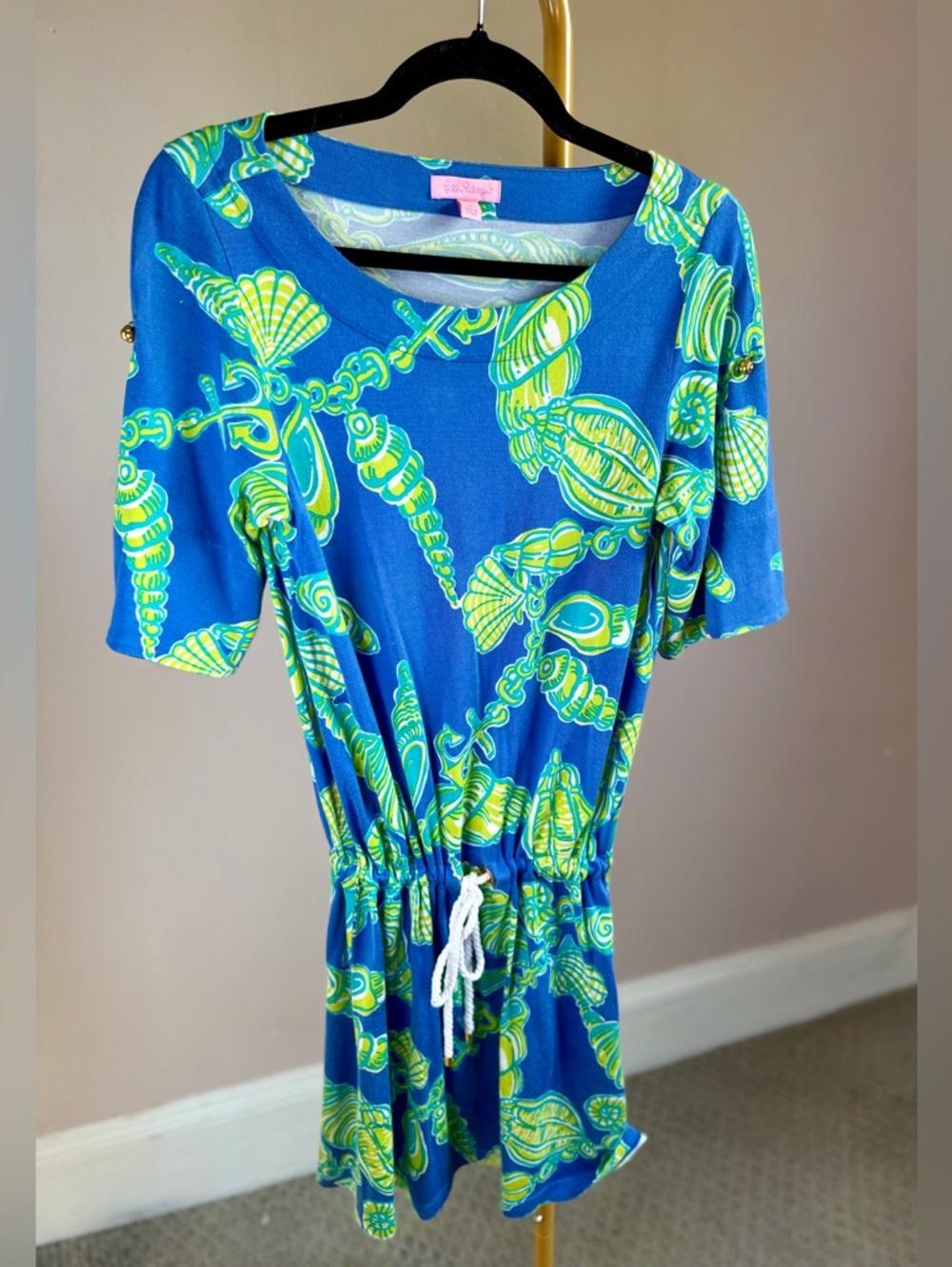 Lilly Pulitzer Raquel Fallin in Love Dress Size Small Silk Cotton Coastal Beach